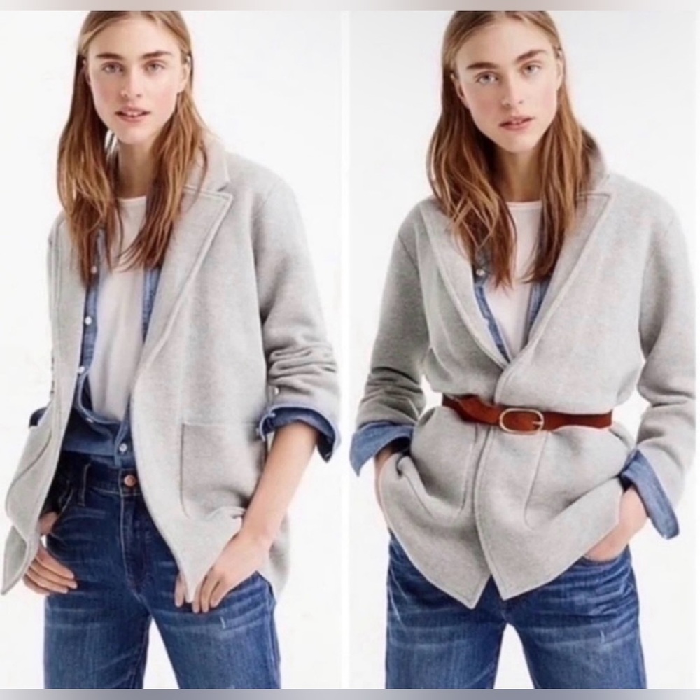 J Crew Sophie Gray Open Front Cardigan/Blazer